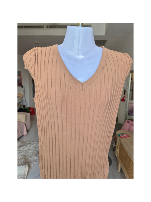 Ribbed Knit Sleeveless Maxi Dress