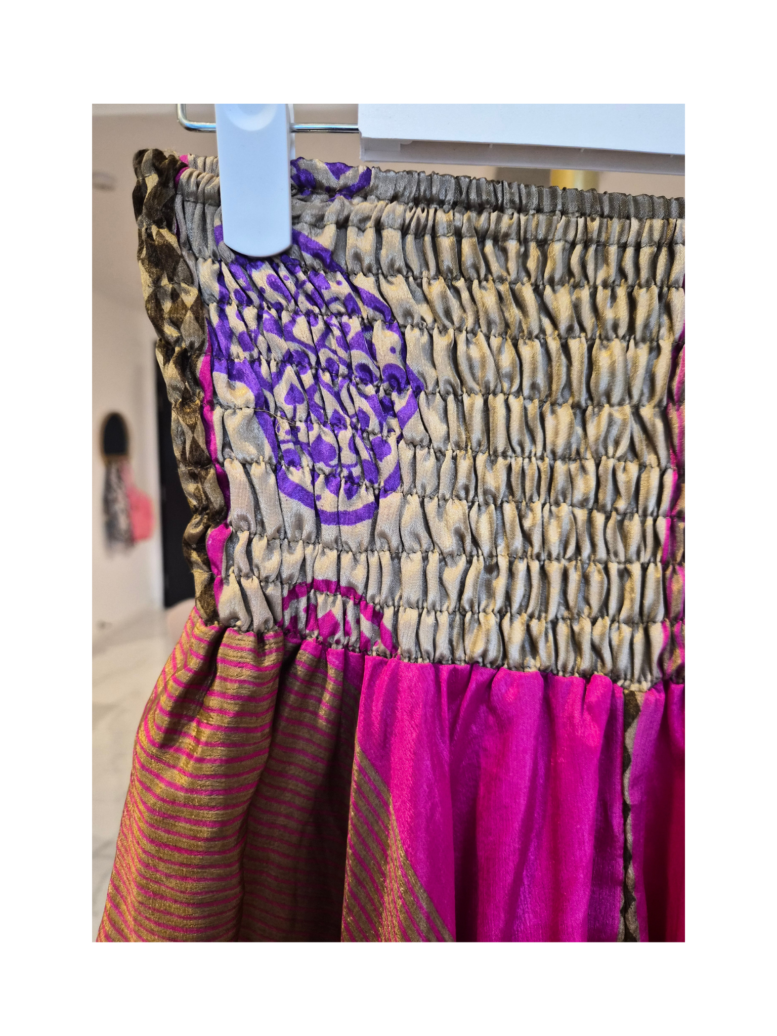 Handmade 100% Silk Convertible Maxi Skirt / Strapless Dress