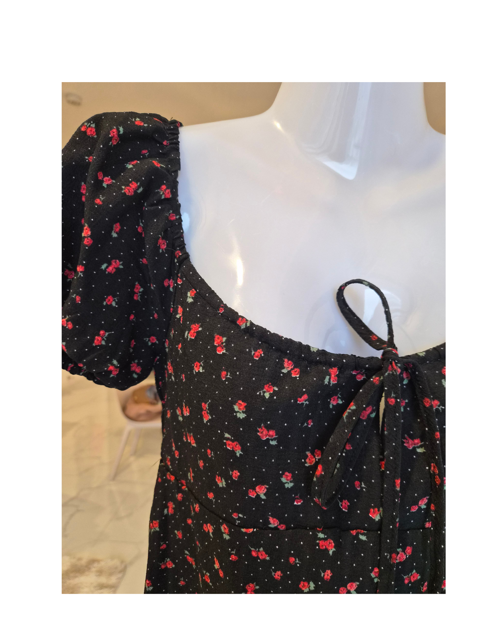 P&Co Floral Puff Sleeve Mini Dress – Size S