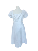 White Puff Sleeve Midi Dress