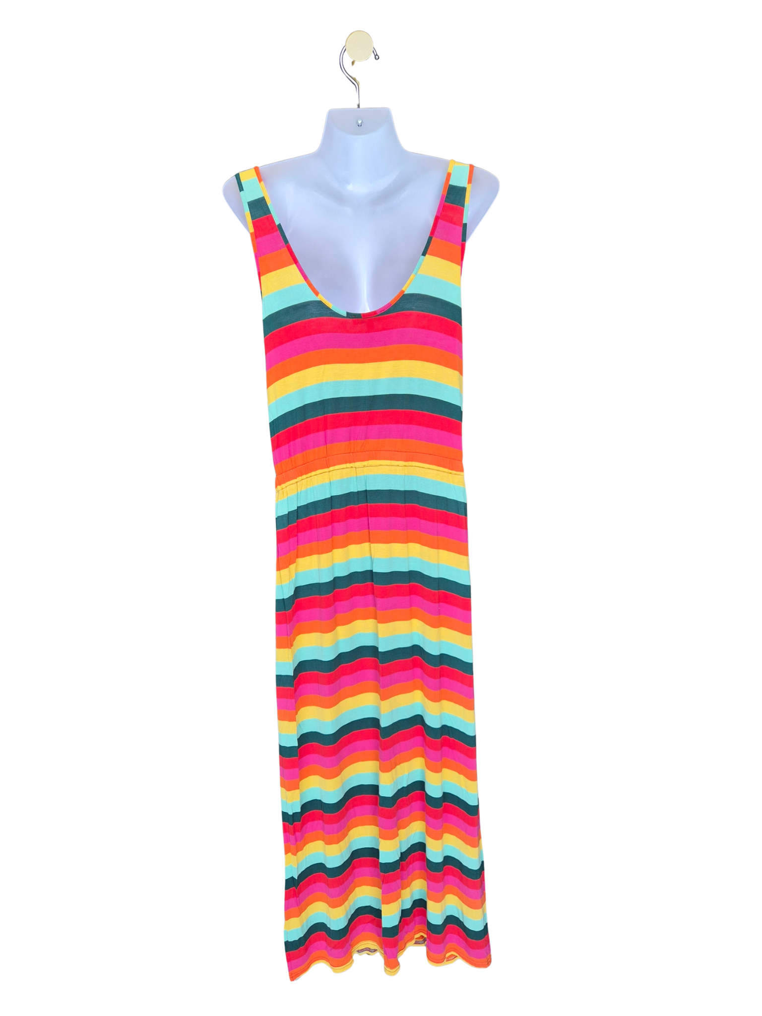 Warehouse Rainbow Stripe Maxi Dress Size 8 /S