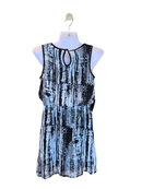 Downtown Black & White Abstract Print Sleeveless Dress