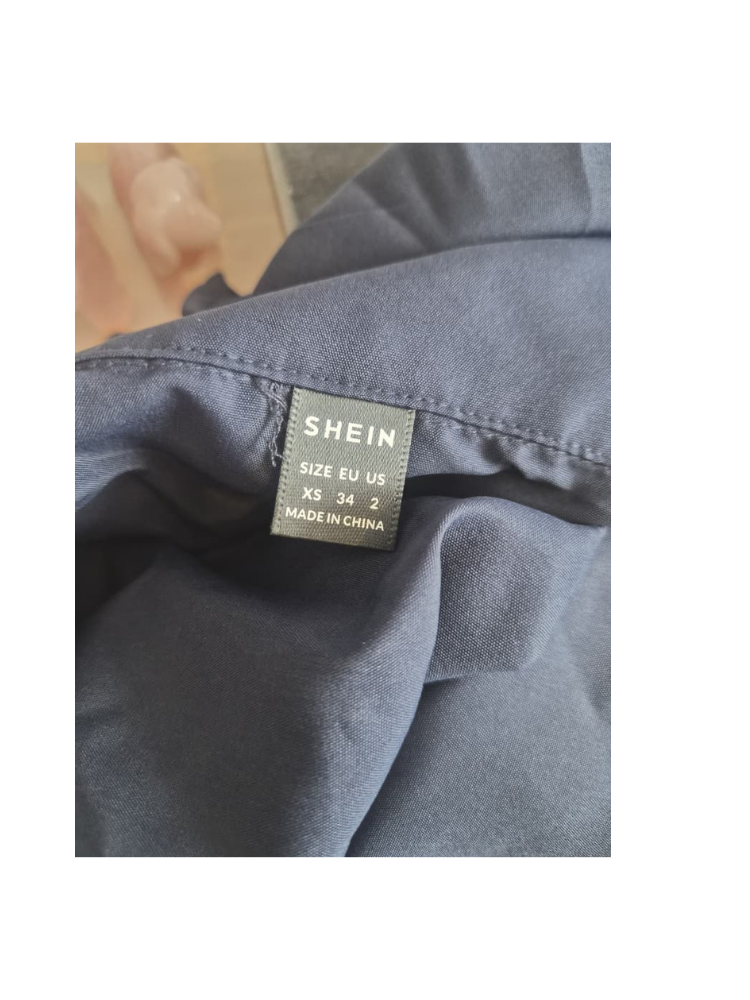 SHEIN Navy Belted Shirt Dress – Size XS (Brand New)