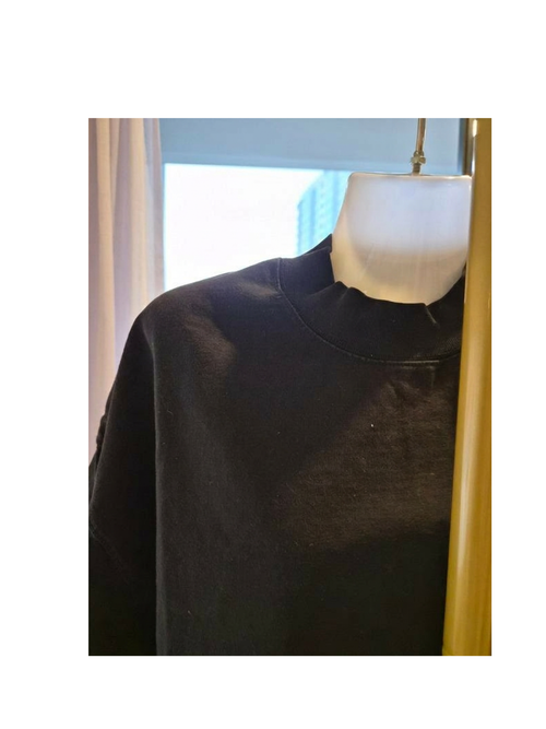 IDLT Black Oversized Mock Neck T-Shirt – Size M
