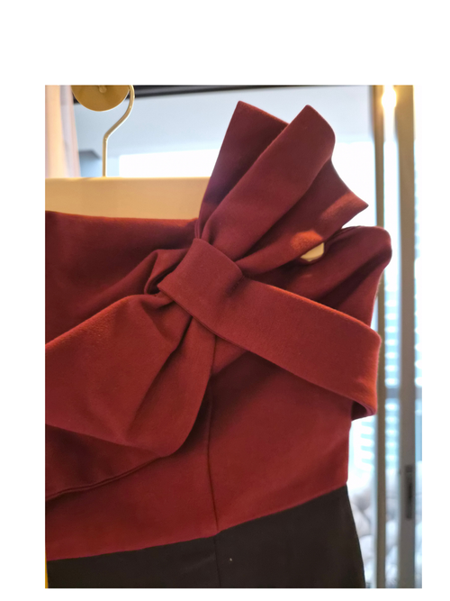 Love, Bonito Two-Tone Bow Midi Dress