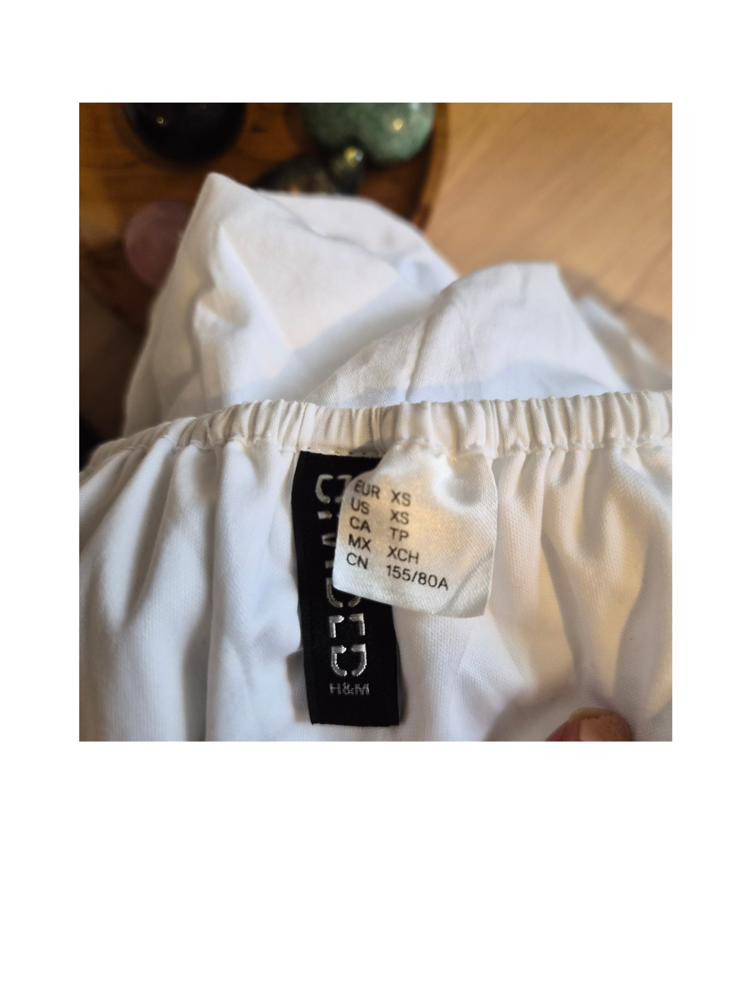 H&M White Puff Sleeve Mini Dress
