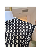Black & White Geometric Midi Dress