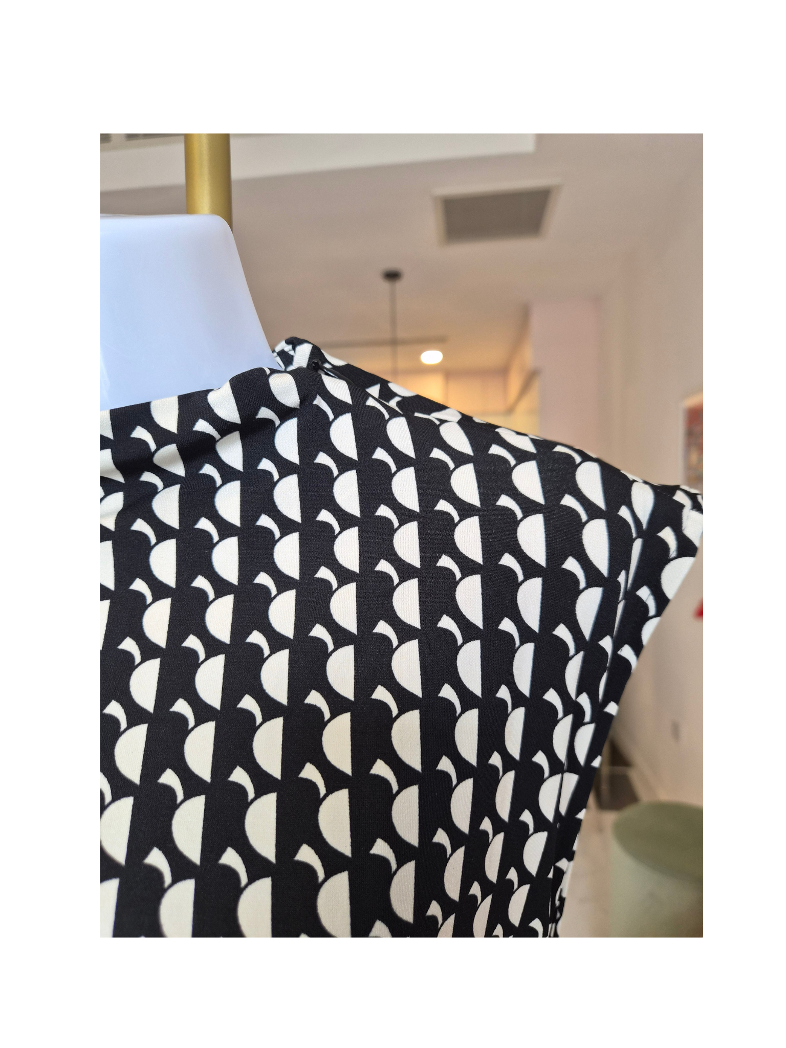 Black & White Geometric Midi Dress