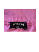 VONDA Pink Button-Front Midi Skirt with Pockets