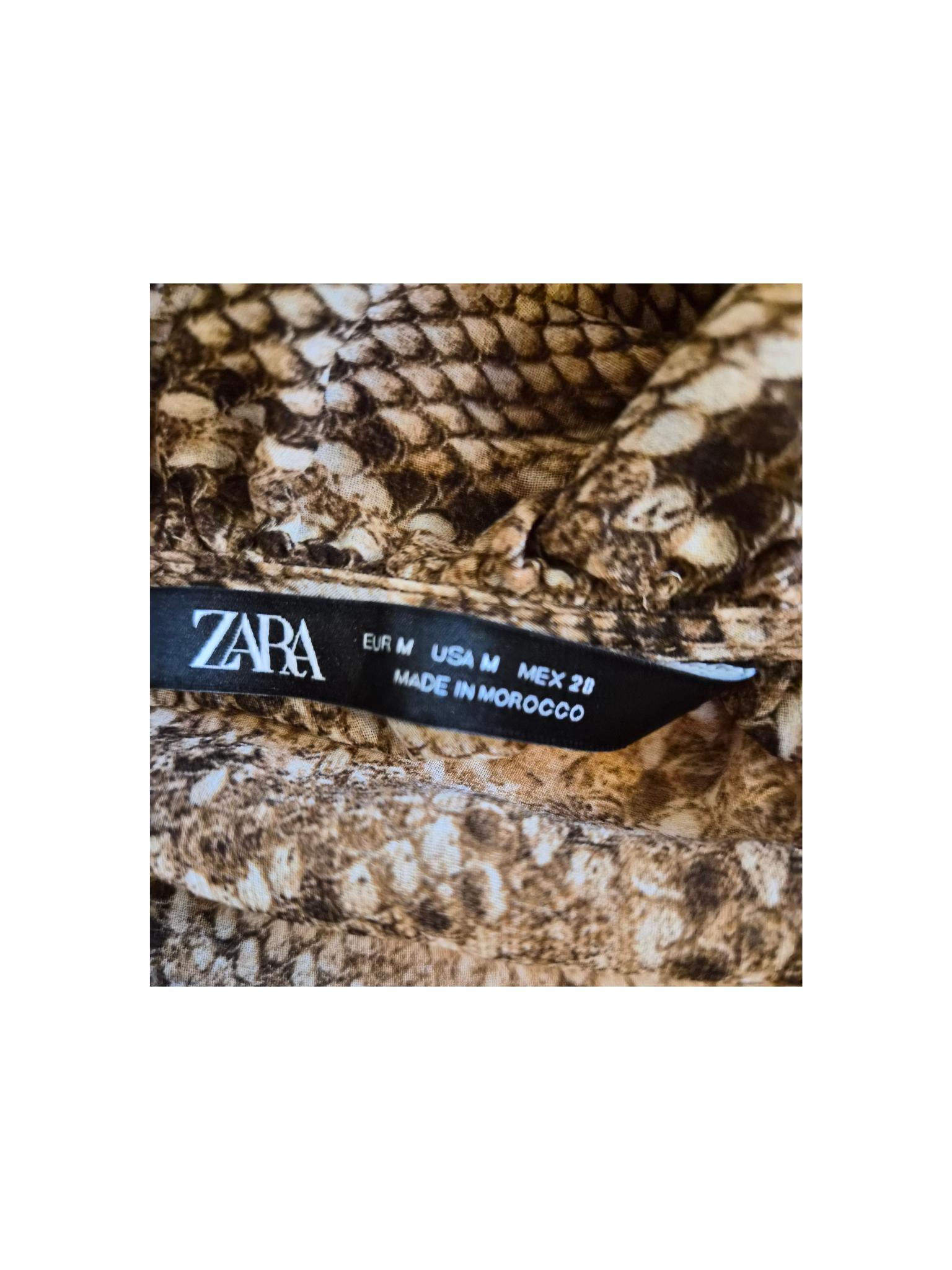 ZARA Snake Print Ruffle Crop Top