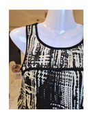 Downtown Black & White Abstract Print Sleeveless Dress