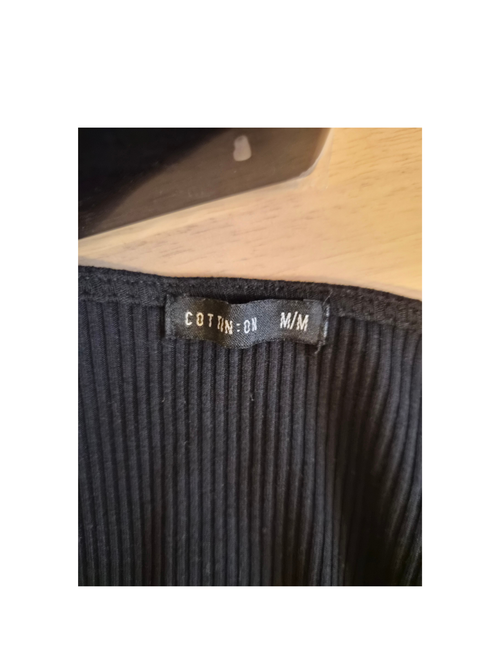 Cotton On Black Ribbed Bodycon Dress – Size M