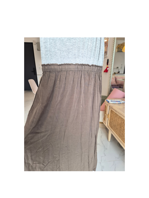 Witchery Fourteen Grey & Taupe Maxi Dress – Size 14