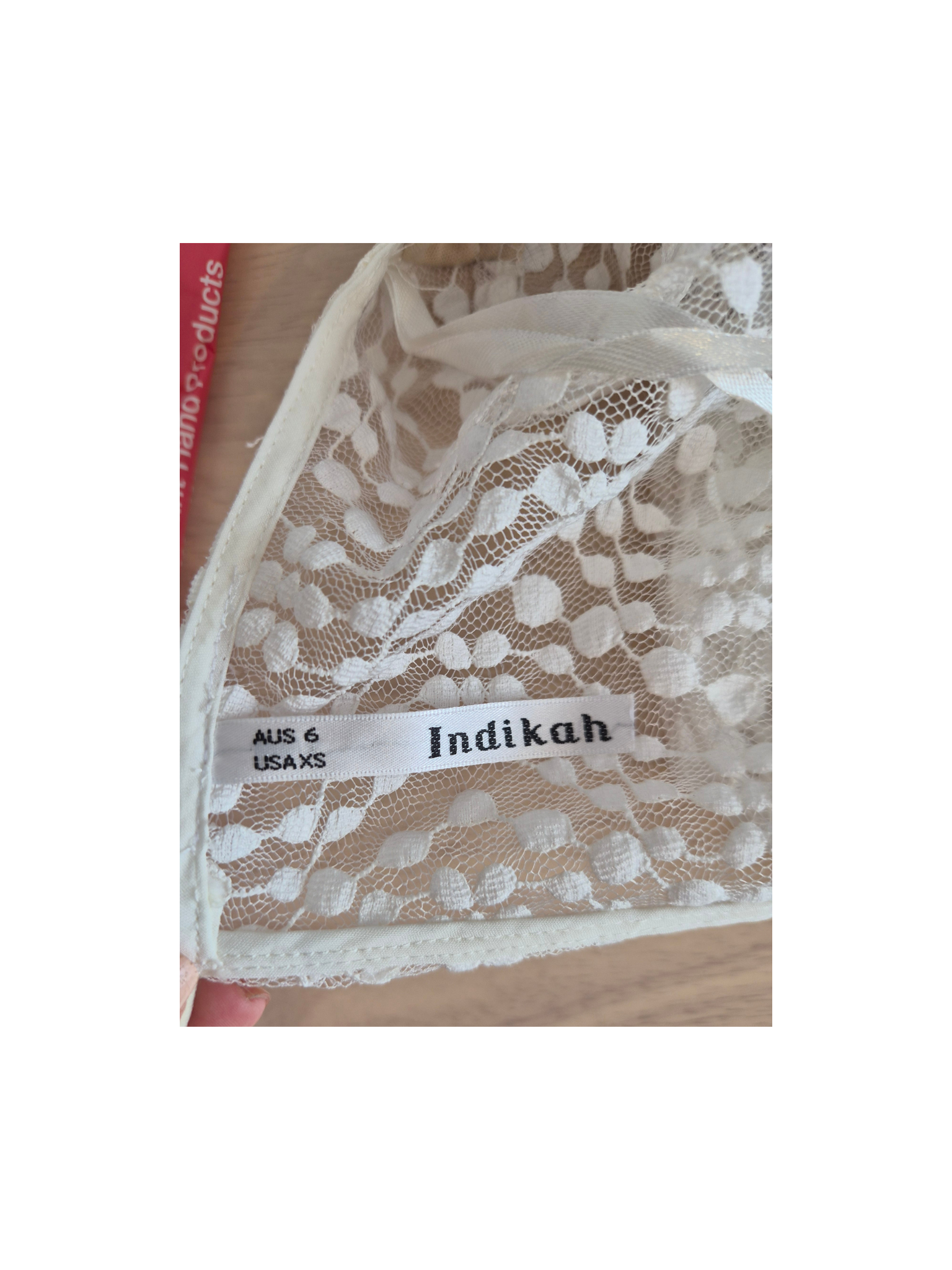 Indikah White Lace Long Sleeve Mini Dress