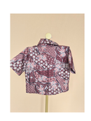 Handmade Maroon Print Shirt & Navy Shorts Set – Size 1–2