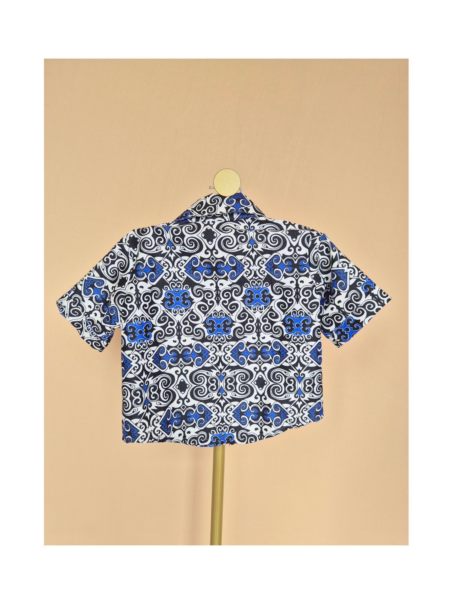 Handmade Blue Print Shirt & Shorts Set – Size 1–2