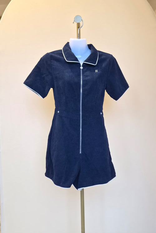 Pomelo Navy Corduroy Zip Playsuit – Size XXS