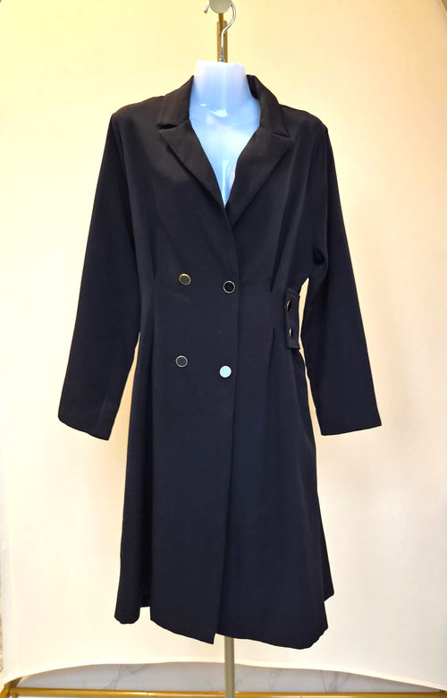 Black Double-Breasted Blazer Dress – Size XXL