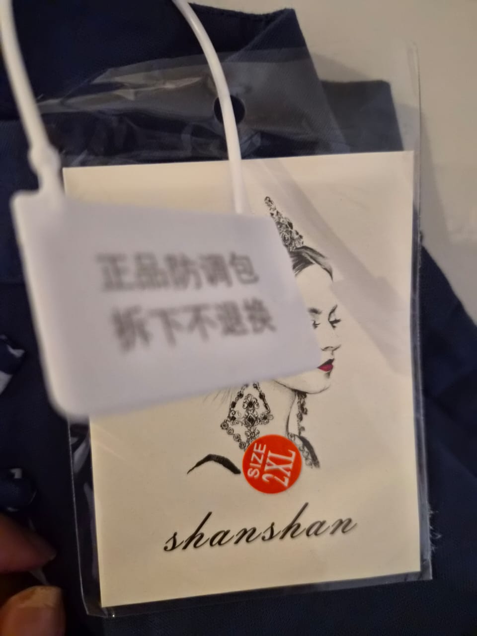 Shanshan Blue Floral Mandarin Collar Top – Size 2XL (Brand New)